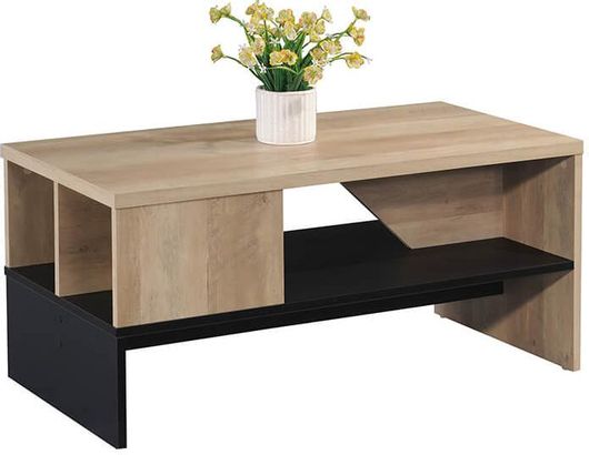 Ορθογώνιο Τραπεζάκι Σαλονιού Naya Ξύλινο Φυσικό / Ανθρακί Μ93xΠ46xΥ43cm 123-000159