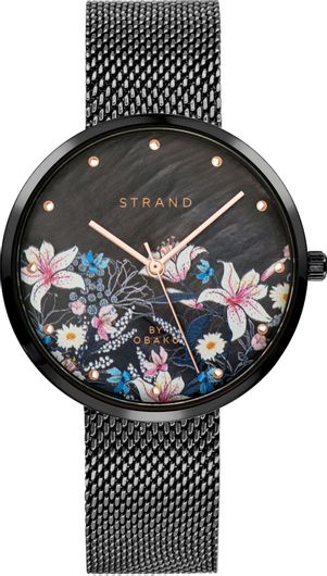 Γυναικείο Ρολόι Strand S700LXBBMB-DF με Μεταλλικό Μπρασελέ Μαύρο