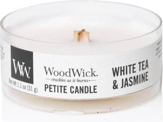 Αρωματικό Κερί WoodWick σε Βάζο White Tea & Jasmine Medium με Ξύλινο Φυτίλι