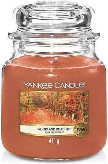 Αρωματικό Κερί Yankee Candle σε Βάζο Woodland Roadtrip Καφέ Medium 411gr