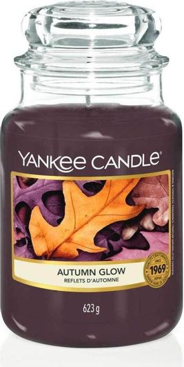 Αρωματικό Κερί Yankee Candle σε Βάζο Autumn Glow Μωβ Large 10.7x12.8cm 623gr