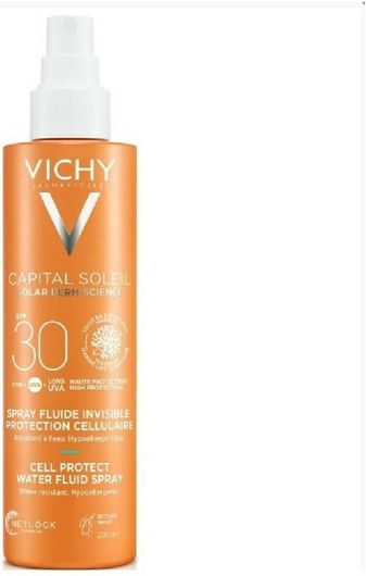 Αντηλιακή Κρέμα Σώματος Vichy Capital Soleil Cell Protect Water Fluid SPF30 σε Spray 200ml