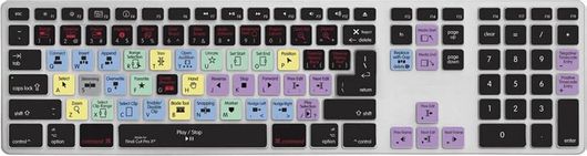 Κάλλυμα Πληκτρολογίου KB Covers Final Cut Pro X για Apple Ultra Thin Keyboard με Numeric Keypad Διάφανο/Μαύρο