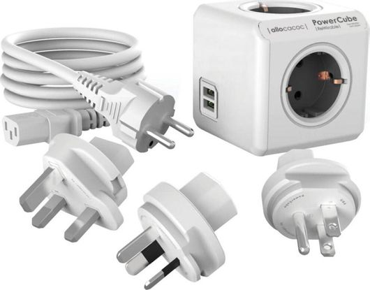 PowerCube  Allocacoc  Πολύπριζο 4 Θέσεων 2 USB Μοβ