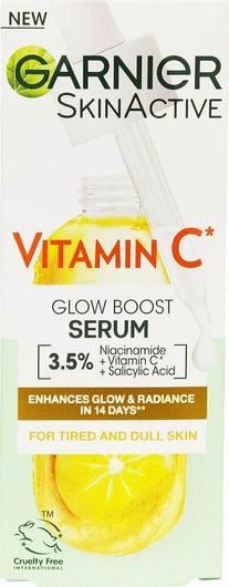 Serum Προσώπου Garnier Skinactive Vitamin C Glow με Βιταμίνη C & Νιασιναμίδη για Λάμψη & Πανάδες 30ml