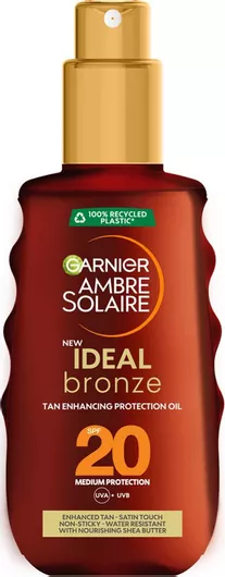 Garnier Ambre Solaire Ideal Bronze Αντηλιακό Λάδι για το Σώμα SPF20 σε Spray 150ml