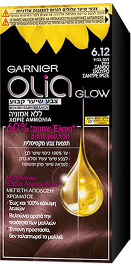 Garnier Olia Βαφή Μαλλιών Χωρίς Αμμωνία Mini 6.12 Ξανθό Σκούρο Σαντρέ 50gr