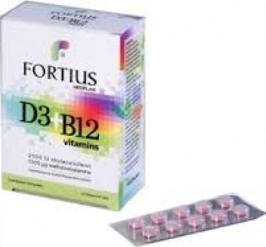 Geoplan Nutraceuticals Fortius D3 & B12 2500iu 1000mg Πολυβιταμίνη για Ενέργεια, Ενίσχυση του Ανοσοποιητικού & το Νευρικό Σύστημα 2500iu 1000mg 30 ταμπλέτες