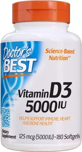 Doctor's Best Vitamin D3 5000iu 180 Μαλακές Κάψουλες