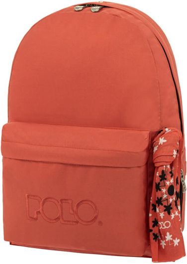 Σχολική Τσάντα Γυμνασίου / Λυκείου Πλάτης Polo Original 2021 600D Πορτοκαλί 