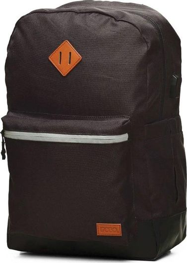 Σχολική Τσάντα Γυμνασίου / Λυκείου Πλάτης Polo Reflective Μαύρο