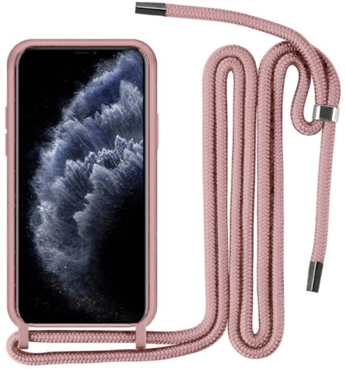 Θήκη Σιλικόνης με Κορδόνι για iPhone 11 Ροζ