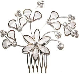 Νυφικό Χτενάκι Μαλλιών Μαργαρίτα με Στρας 8086 Ασημένιο