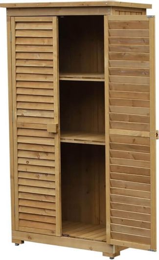 Ντουλάπα Δίφυλλη Ξύλινη με 2 Ράφια 87x46.5x160cm