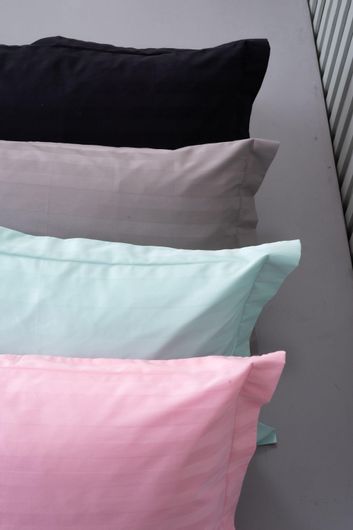 Σετ Μαξιλαροθήκες Palamaiki Satin Stripes Oxford 50x75cm Πράσινο