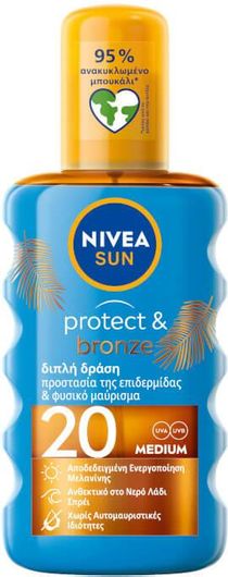 Nivea Protect & Bronze Αντηλιακό Λάδι για το Σώμα SPF20 200ml