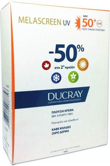 Αδιάβροχο Αντηλιακό Προσώπου Ducray Melascreen UV Rich Cream Anti-Brown Spots Dry Skin SPF50 80ml