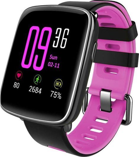 Smartwatch Kingwear GV68 1.54" Silicone Strap Black / Purple