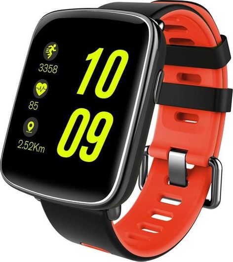 Smartwatch Kingwear GV68 1.54" Silicone Strap Black / Red