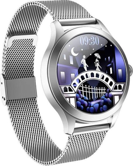 KW10 Pro 42mm Smartwatch με Παλμογράφο Ασημί