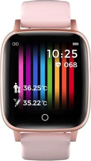 Lemfo T1 Smartwatch με Παλμογράφο Ροζ
