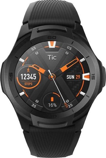 Ticwatch S2 47mm Αδιάβροχο Smartwatch με Παλμογράφο Μαύρο