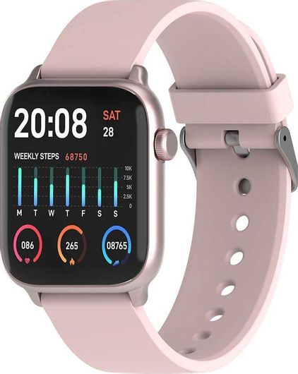 Smartwatch Ticwris GTS Body Temperature 1.3" Plastic Case & Silicone Strap Pink