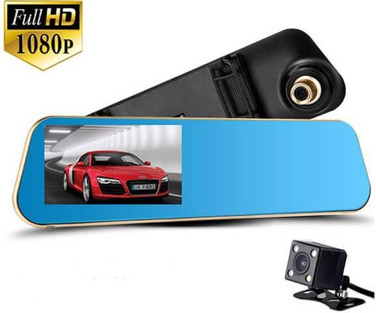 Σετ Καθρέπτης με Κάμερα DVR Αυτοκινήτου 1080P με Οθόνη 4.3" με Κλιπ & Κάμερα Οπισθοπορείας