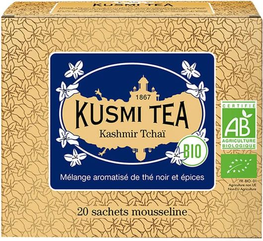 Τσάι Μαύρο Βιολογικό Kusmi Tea Kashmir Tchai με Μπαχαρικά 20 Φακελάκια