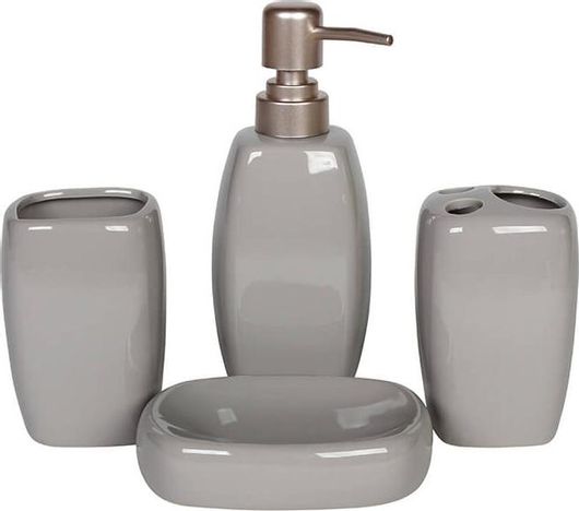 Σετ Μπάνιου Keskor 06415-4 Κεραμικό Γκρι 4τμχ 06415-4