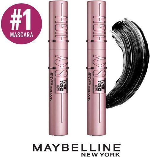 Μάσκαρα Maybelline Lash Sensational Sky High για Μήκος 01 Black 2x7.2 ml