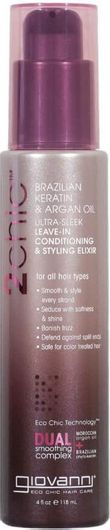 Conditioner Giovanni Brazilian Keratin & Argan Oil Ultra Sleek Leave-In Conditioning & Styling Elixir 118 ml