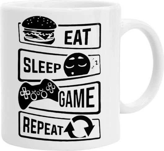 Κούπα Κεραμική Eat Sleep Game Repeat 330ml 