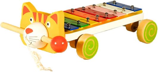 Μουσικό Παιχνίδι SP Souliotis Μεταλλόφωνο Γάτα Συρόμενο Ξύλινο 30cm