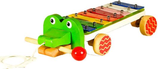 Μουσικό Παιχνίδι SP Souliotis Μεταλλόφωνο Κροκόδειλος Συρόμενο Ξύλινο 30cm 