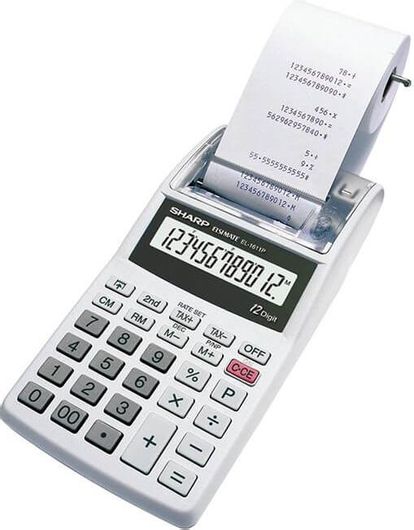 Αριθμομηχανή Χαρτοταινίας Sharp EL-1611P 12 Ψηφίων Λευκή