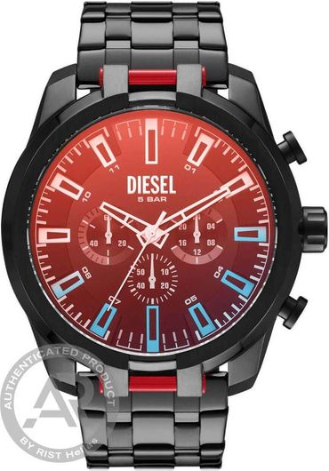 Ανδρικό Ρολόι Diesel Split DZ4589 Χρονογράφος Μπαταρίας με Μεταλλικό Μπρασελέ Μαύρο 