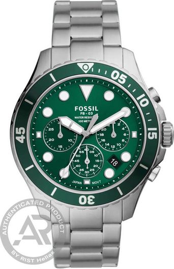 Ανδρικό Ρολόι Fossil FB-03 FS5726 με Μεταλλικό Μπρασελέ Ασημί