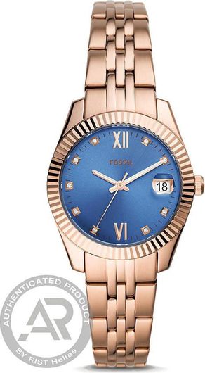 Γυναικείο Ρολόι Fossil Scarlette Mini ES4901 με Μεταλλικό Μπρασελέ Ροζ Χρυσό