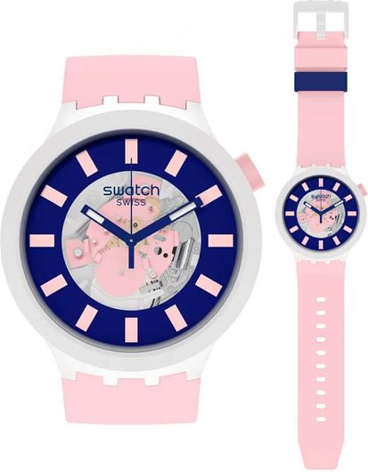 Γυναικείο Ρολόι Swatch Diversipink SB03M105 με Καουτσούκ Λουράκι Ροζ 