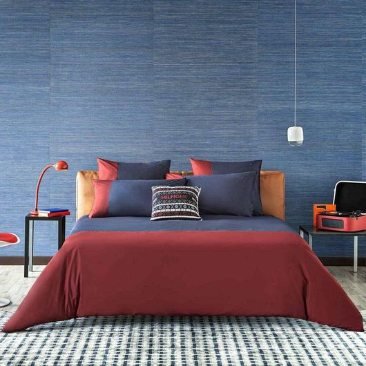 Μαξιλαροθήκη Tommy Hilfiger Tailor με Φάσα 50x80cm Indigo 