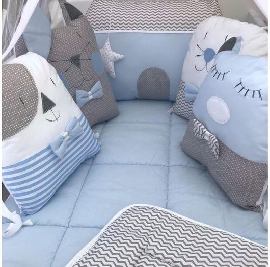 Διακοσμητικό Μαξιλάρι Κούνιας Baby Star Αρκουδάκι Γκρι 37x40cm