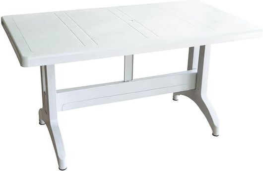 Πλαστικό Τραπέζι Εξωτερικού Χώρου Pluto Λευκό 120x70x74cm 07.02.0019