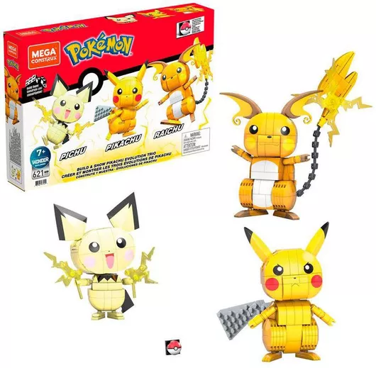 Τουβλάκια Mega Bloks Pokémon Pikachu Evolution Trio 621τμχ για 6+ Ετών