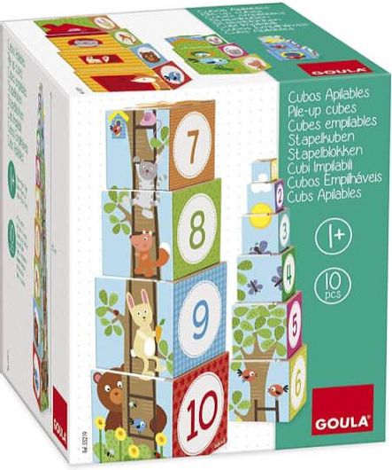 Χάρτινα Εκπαιδευτικά Τουβλάκια Goula Stackable Woodland για 1+ Ετών 10τμχ 55219
