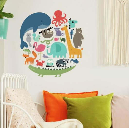 Αυτοκόλλητο Τοίχου Ζωάκια Roommates Decor Υδρόγειος