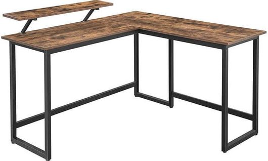 Γωνιακό Γραφείο Ξύλινο με Μεταλλικά Πόδια 140x130x76cm Λευκό