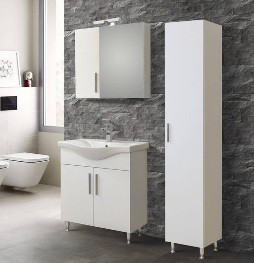 Σετ Έπιπλο Μπάνιου Martin Siena 75 9SSI075GL0 με Νιπτήρα και Καθρέπτη με Φως 75x46x83cm Λευκός