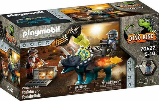 Playmobil Dino Rise Τρικεράτωψ με Πανοπλία - Κανόνι και Μαχητές για 5-10 Ετών #70627