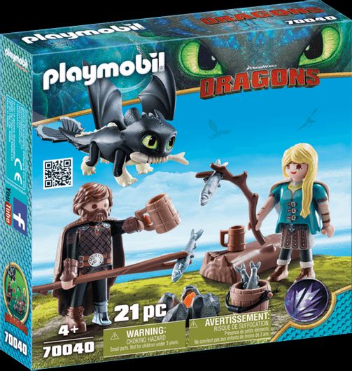 Playmobil Dragons Ο Ψάρης και η Άστριντ με έναν Δρακούλη για 4+ ετών